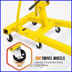 Hydraulic Engine Hoist with Lever, 4400 LBS Heavy-duty Cherry Picker Shop Crane