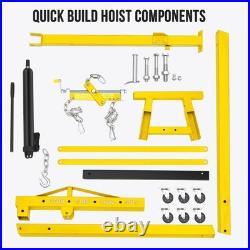 Hydraulic Engine Hoist with Lever, 4400 LBS Heavy-duty Cherry Picker Shop Crane