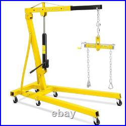 Hydraulic Engine Hoist with Lever, 4400 LBS Heavy-duty Cherry Picker Shop Crane