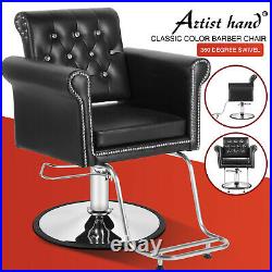 Hydraulic Heavy Duty Retro Black Barber Chair Salon Armchair Spa Equipment
