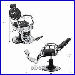 Hydraulic Heavy Duty Vintage Barber Salon Chair Recline Styling Beauty Equipment