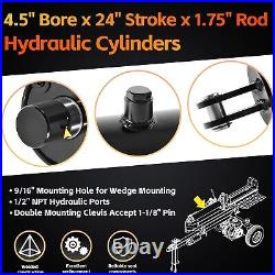 Hydraulic Log Splitter Cylinder (4.5x24), Heavy Duty Double Acting Clevis Style