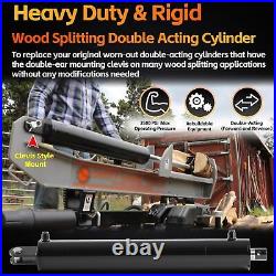Hydraulic Log Splitter Cylinder (4.5x24), Heavy Duty Double Acting Clevis Style