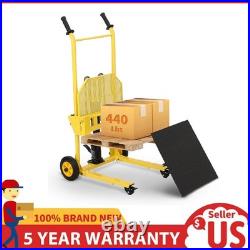 Hydraulic Material Lift Winch Stacker, 440 lbs Heavy Duty Steel Pallet Stacker