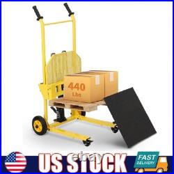 Hydraulic Material Lift Winch Stacker, 440 lbs Heavy Duty Steel Pallet Stacker
