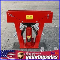 Hydraulic Pipe Tube Bender Tool Manual Heavy-Duty Pipe Bending Machine 16T Red