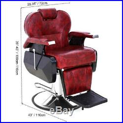 Hydraulic RED Recliner Barber Chair All Purpose Salon Styling Tattoo Heavy Duty