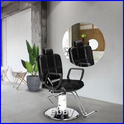 Hydraulic Recline Barber Chair, 300Lbs Heavy Duty Hair Stylist Salon Chair Black