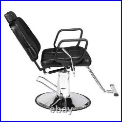 Hydraulic Recline Barber Chair, 300Lbs Heavy Duty Hair Stylist Salon Chair Black
