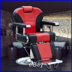 Hydraulic Recline Red Barber Chairs Heavy Duty Salon Spa Beauty Equipment NEW