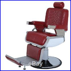Hydraulic Reclining Barber Chair Hair Salon Shampoo Spa Heavy Duty Burgundy New