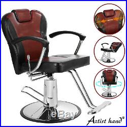 Hydraulic Reclining Barber Chair Heavy Duty Wider Longer Back Salon Two-Color