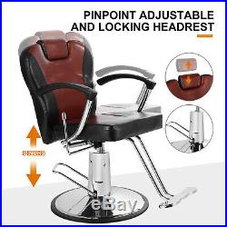 Hydraulic Reclining Barber Chair Heavy Duty Wider Longer Back Salon Two-Color