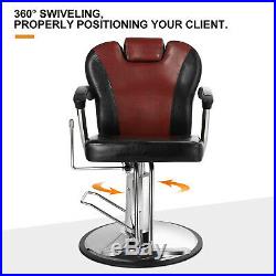 Hydraulic Reclining Barber Chair Heavy Duty Wider Longer Back Salon Two-Color