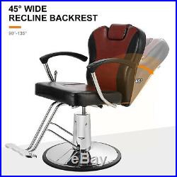 Hydraulic Reclining Barber Chair Heavy Duty Wider Longer Back Salon Two-Color