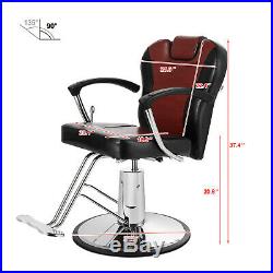 Hydraulic Reclining Barber Chair Heavy Duty Wider Longer Back Salon Two-Color