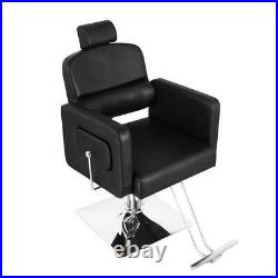 Hydraulic Reclining Barber Chairs Heavy Duty Salon Chair for Hair Stylist(Black)