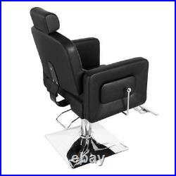 Hydraulic Reclining Barber Chairs Heavy Duty Salon Chair for Hair Stylist(Black)