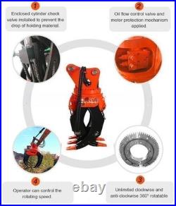 Hydraulic Rotating Grapple Grab Heavy Duty Attachment For 12-16 ton Excavators