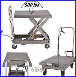 Hydraulic Table Cart Hydraulic Lift Table 500 lbs Heavy Duty Hand Truck Dolly 27