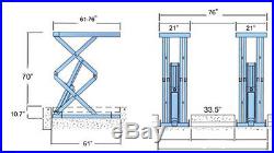 In ground flush mount, scissor hydraulic vehicle lift