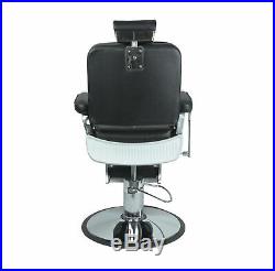 JAXSON Heavy Duty Barber Chair BLACK Reclining, Hydraulic Barber Chair