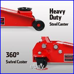 Jack Boss 3 Ton Floor Jack Capacity Steel Heavy Duty Hydraulic Car Jack Red