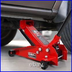 Jack Boss 3 Ton Floor Jack Capacity Steel Heavy Duty Hydraulic Car Jack Red