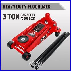 Jack Boss 3 Ton Floor Jack Steel Heavy Duty Hydraulic Car Jack, Red AST830025