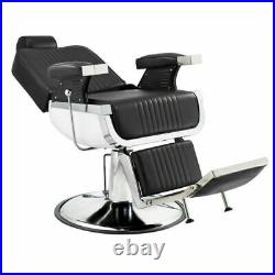 Leather Barber Chair Professional Hydraulic Best Heavy-Duty Pump Full Reclining