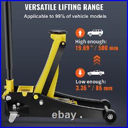 Low Profile Floor Jack 3 Ton Heavy-Duty Steel Dual Piston Hydraulic Pump
