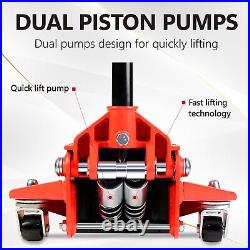 Low Profile Floor Jack 3 Ton Heavy-Duty Steel Dual Piston Pump Lift Car