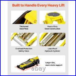 Low Profile Floor Jack 4T Heavy Duty Steel Hydraulic Car Jack withDual Piston Pump