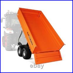 MechMaxx 2-Ton Capacity Heavy-Duty Hydraulic Dump Cart Trailer With Tail Light