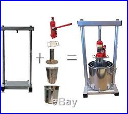 New 15L Heavy Duty Full Stainless Steel Wine/Cider Press With Hydraulic Jack Aid