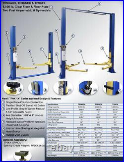 New 9,000 lbs. 2-Post Auto Lift Floor Plate Model Symmetric Arms 220V