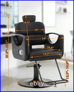 New Black All Purpose Recline Heavy Duty Hydraulic Barber Chair Salon Beauty Spa