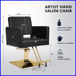 New Black+Gold Heavy Duty Hydraulic Barber Chair Salon Hair Dresser Spa Beauty New Black+Gold Heavy Duty Hydraulic Barber Chair Salon Hair Dresser Spa Beauty