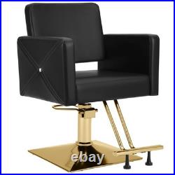 New Black+Gold Heavy Duty Hydraulic Barber Chair Salon Hair Dresser Spa Beauty