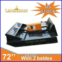 New Landhonor 72'' Skid Steer Brush Cutter Attachment Mower Heavy Duty Hydraulic