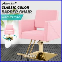 New Pink+Gold Heavy Duty Hydraulic Barber Chair Salon Beauty 360° Hair Styling New Pink+Gold Heavy Duty Hydraulic Barber Chair Salon Beauty 360° Hair Styling