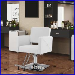 New White Heavy Duty Hydraulic Barber Chair Salon Beauty Spa 360° Hair Styling