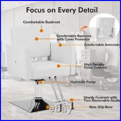 New White Heavy Duty Hydraulic Barber Chair Salon Beauty Spa 360° Hair Styling New White Heavy Duty Hydraulic Barber Chair Salon Beauty Spa 360° Hair Styling