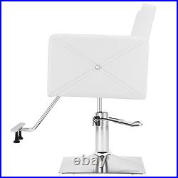 New White Heavy Duty Hydraulic Barber Chair Salon Beauty Spa 360° Hair Styling