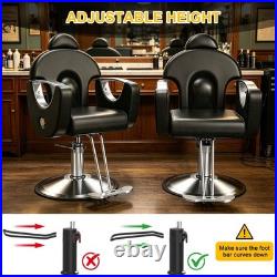 OROFULL Heavy Duty Hydraulic Barber Chair 360 Swivel Reclining Black Silver OROFULL Heavy Duty Hydraulic Barber Chair 360 Swivel Reclining Black Silver