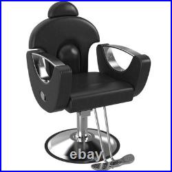 OROFULL Heavy Duty Hydraulic Barber Chair 360 Swivel Reclining Black Silver OROFULL Heavy Duty Hydraulic Barber Chair 360 Swivel Reclining Black Silver