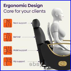 OROFULL Heavy Duty Hydraulic Barber Chair 360° Swivel Reclining Chair Black Gold OROFULL Heavy Duty Hydraulic Barber Chair 360° Swivel Reclining Chair Black Gold