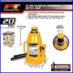 Performance Tool W1633 20 Ton (40,000 lbs.) Heavy Duty Hydraulic Bottle Jack