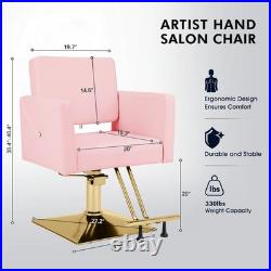 Pink Gold Heavy Duty Hydraulic Barber Chair Hair Styling Salon Pink Gold Heavy Duty Hydraulic Barber Chair Hair Styling Salon