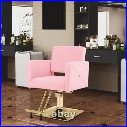 Pink Gold Heavy Duty Hydraulic Barber Chair Hair Styling Salon